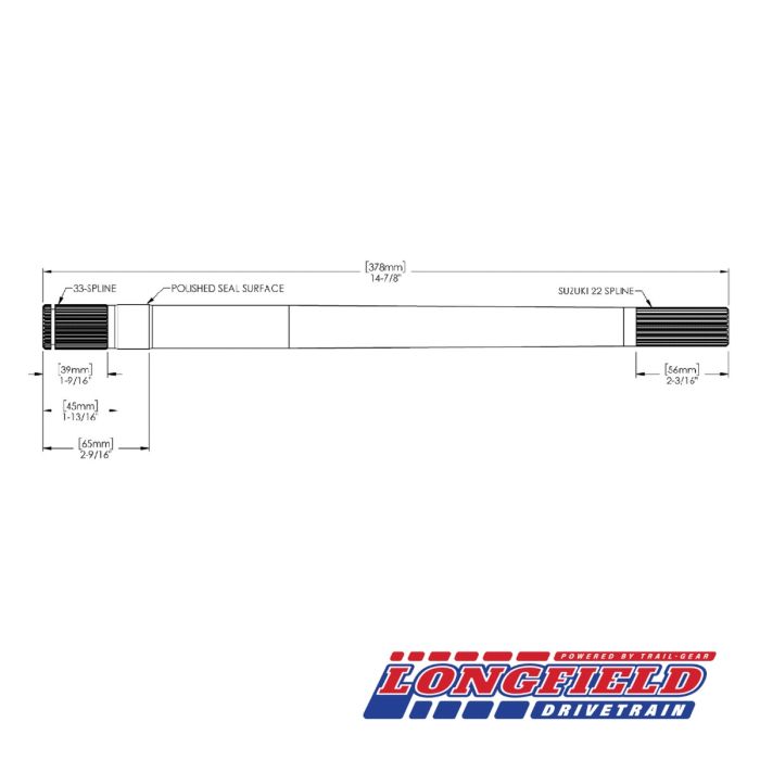 トップライン Longfield Samurai Front Axle Kit (33-Spline/22-Spline)