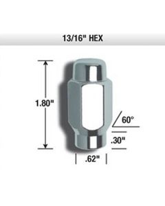 Chrome Acorn E/T Ultra Style Conical Lug Nut, 12mm x 1.5 (Various Quantities)
