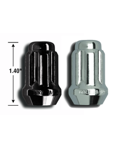 CHROME OR BLACK CHROME SMALL DIAMETER SPLINE DRIVE DUPLEX LUG NUTS 14MM X 1.5 (1.4" TALL) FOR 2015+ COLORADO/CANYON, 2007+ TUNDRA (VARIOUS QUANTITIES)