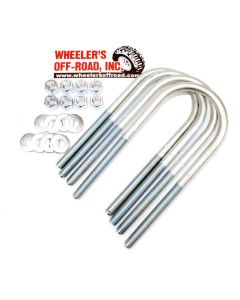 U-Bolt Set, (4) Round U-Bolts w/ Hi-Nuts & Thick Washers, 1/2" X 3.25" X 8.75"